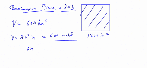 SOLVED:A rectangular piece of sheet metal with an area of 1200 in ^2 is ...