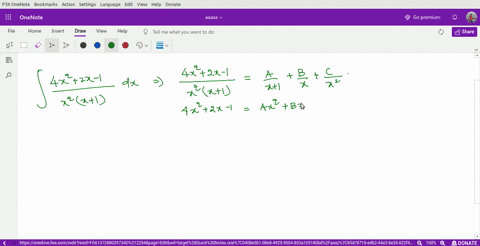 use-partial-fractions-to-find-the-indefinite-integral-int-frac4-x22-x-1x3x2-d-x