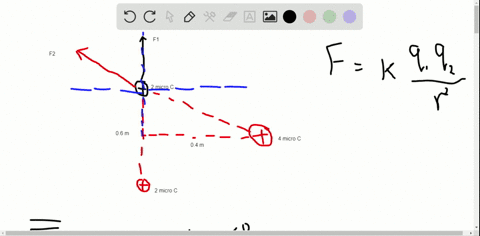 in-example-214-what-is-the-net-force-magnitude-and-direction-on-charge-q_1-exerted-by-the-other-tw-2