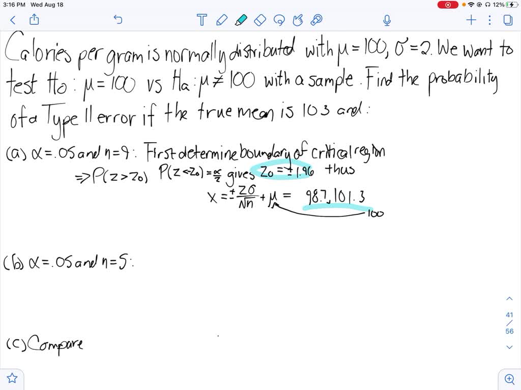 In Exercise 9-10, calculate the probability of a type II error if the ...