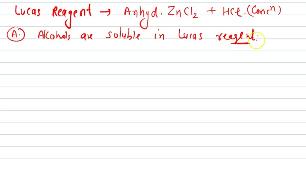 SOLVEDIn Lucas test, the correct statement is / are (A) Alcohols are