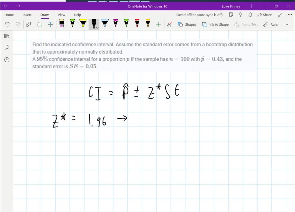 SOLVEDFind the indicated confidence interval. Assume the standard error comes from a bootstrap
