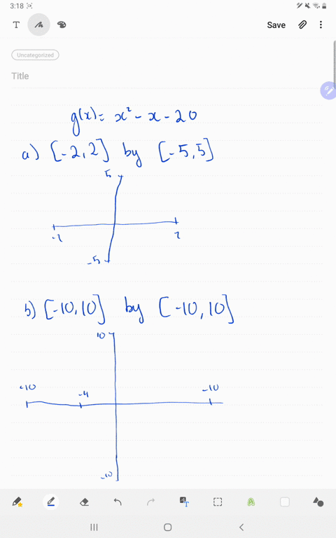 SOLVED:Graph the function in each of the given viewing rectangles, and ...