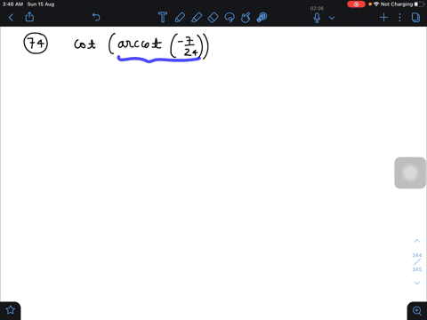 find-the-exact-value-or-state-that-it-is-undefined-cot-leftoperatornamearccotleft-frac724rightright