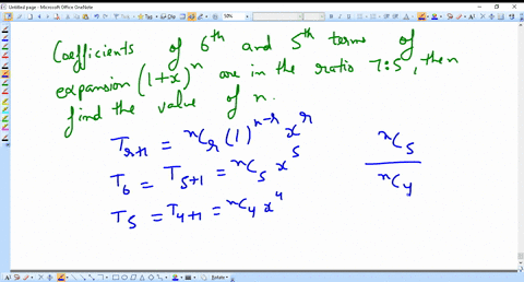 if-the-coefficients-of-6-th-and-5-th-terms-of-expansion-1mathrmxmathrmn-are-in-the-ratio-7-5-then-fi