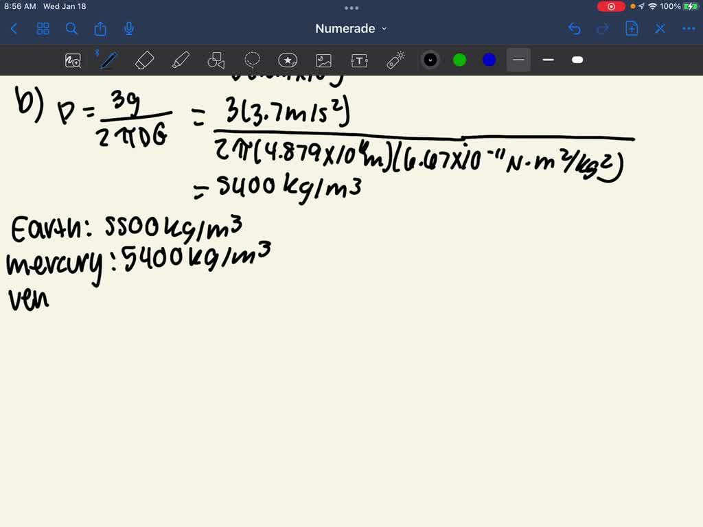 solved-for-a-spherical-planet-with-mass-m-volume-v-and-radius-r