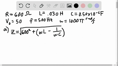 an-r-l-c-series-circuit-with-r600-omega-l30-mathrmmh-and-c0050-mu-mathrmf-is-driven-by-an-ac-source-