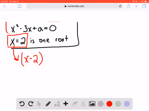 the-equation-x2-3-xa0-has-two-roots-one-root-of-the-equation-is-2-what-is-the-other-root-beginarrayl