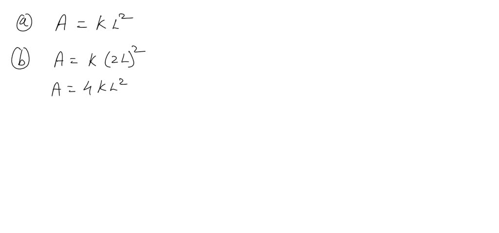 SOLVED:The area A of a square varies directly as the square of the ...