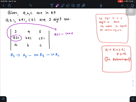 if-a-b-c-are-three-integers-in-ap-lying-between-1-and-9-and-a-31-b-41-and-c-51-are-three-digit-numbe
