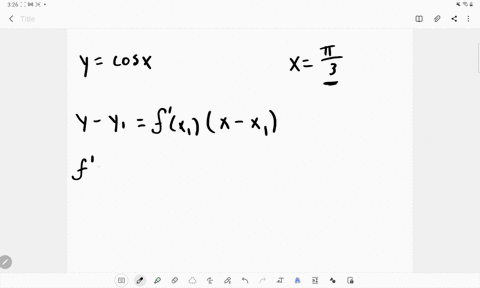find-an-equation-of-the-tangent-line-at-the-point-indicated-ycos-x-quad-xfracpi3