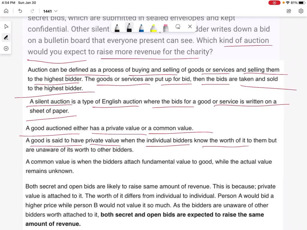 Charity events often use silent auctions. A donated item, such as a