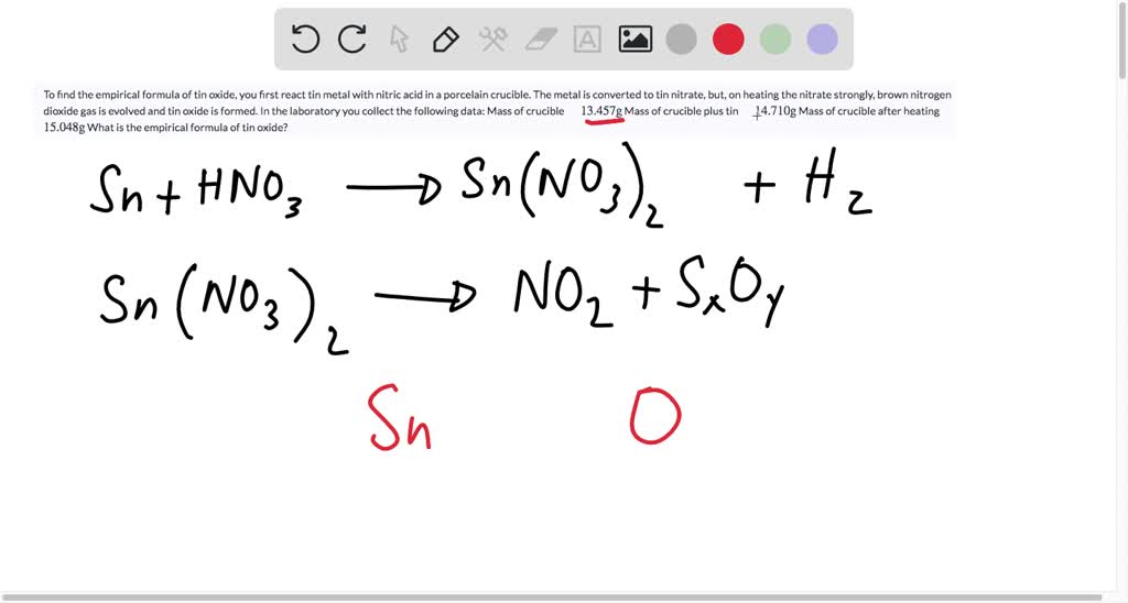 ⏩SOLVED:To find the empirical formula of tin oxide, you first react ...