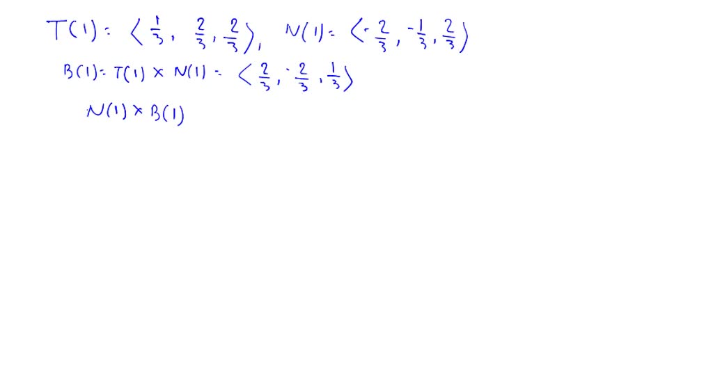 SOLVEDUsing the definitions of the normal plane and rectifying plane