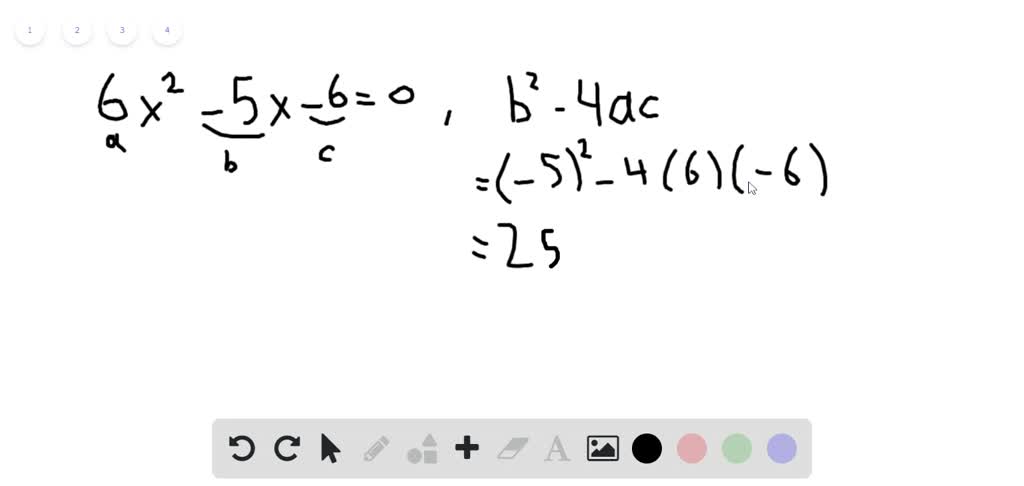 Use the discriminant to determine the number and type of solutions for ...