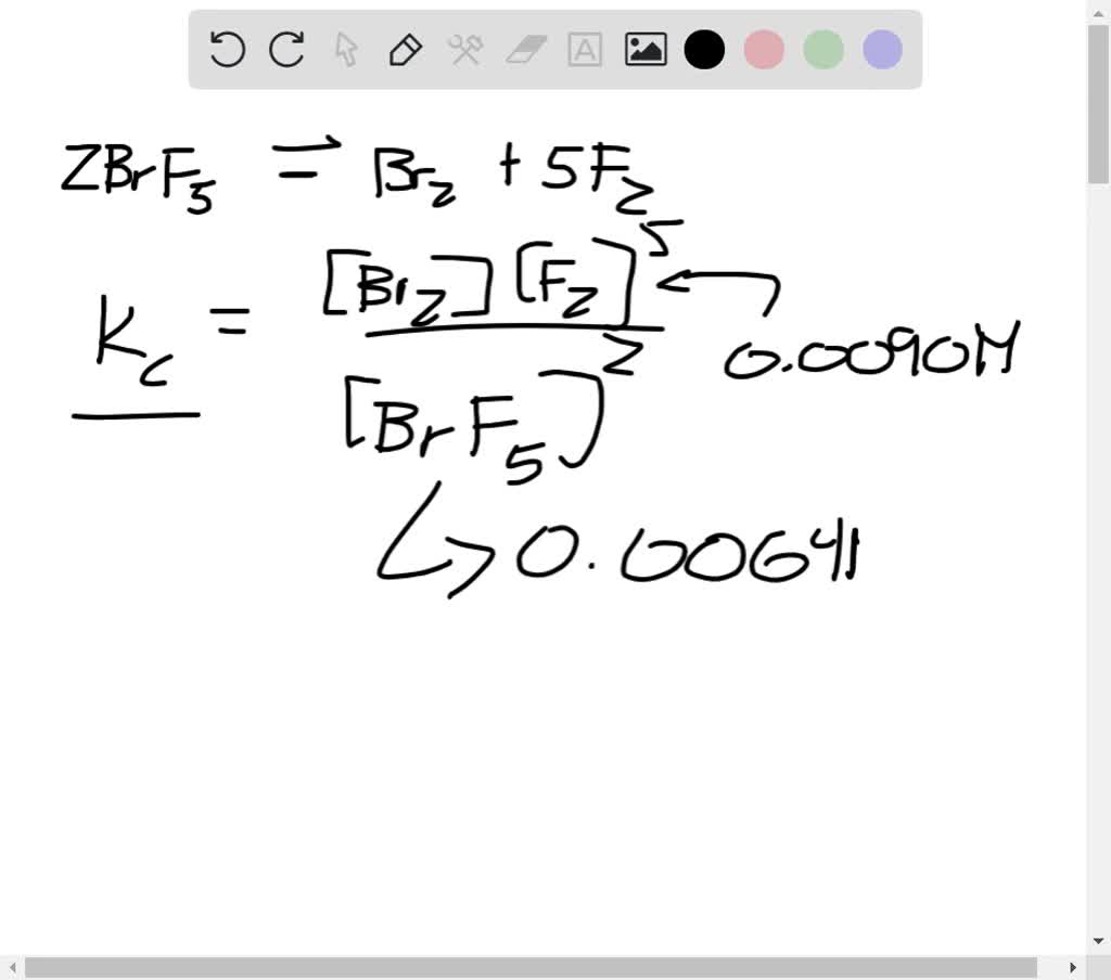 SOLVEDAt elevated temperatures, BrF5 establishes this equilibrium. 2