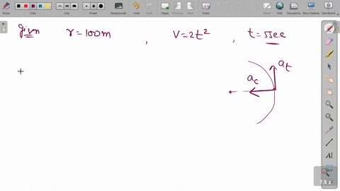a-car-is-moving-on-a-circular-path-of-radius-100-mathrmm-its-speed-v-is-changing-with-time-as-v2-t-2