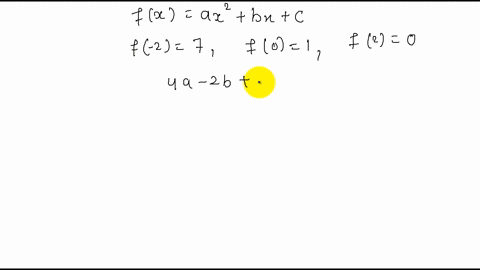 SOLVED:Determine whether a quadratic model exists for each set of