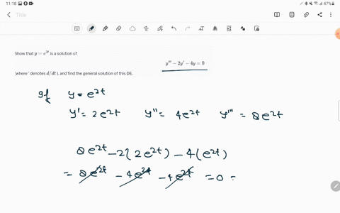 show-that-ye2-t-is-a-solution-of-yprime-prime-prime-2-yprime-4-y0-where-denotes-d-d-t-and-find-the-4