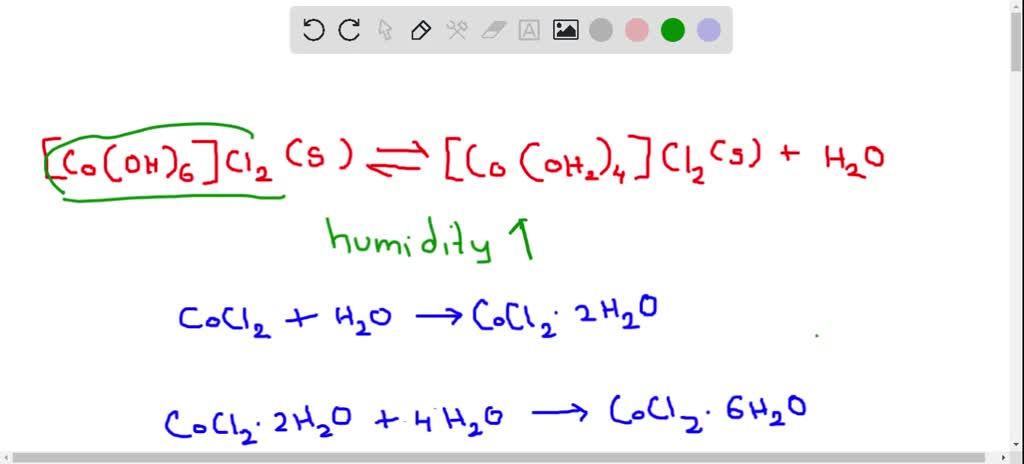 SOLVED:A weather indicator can be made with a hydrate of cobalt(II ...