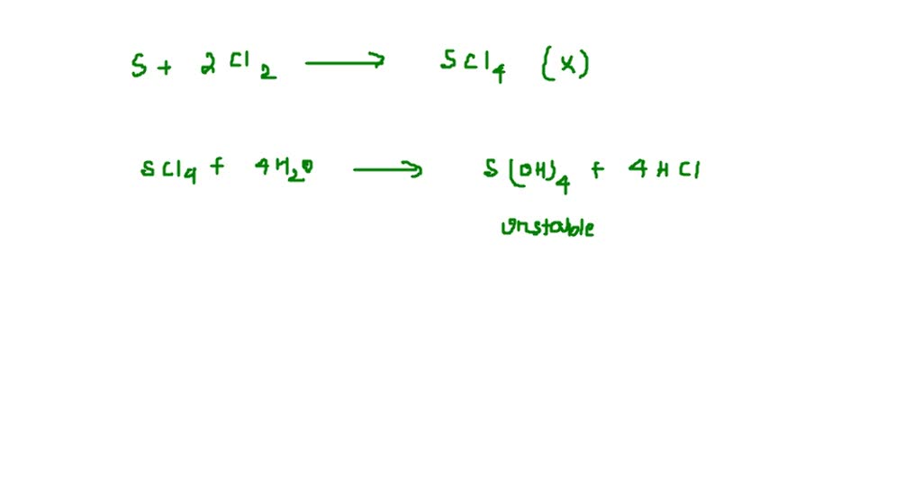 SOLVEDSulphur reacts with chlorine in the 1 2 ratio and forms X
