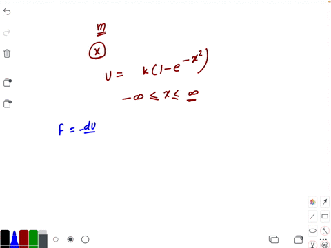 a-particle-of-mass-m-is-free-to-move-along-the-x-axis-and-has-potential-energy-given-by-uxkleft1-e-x
