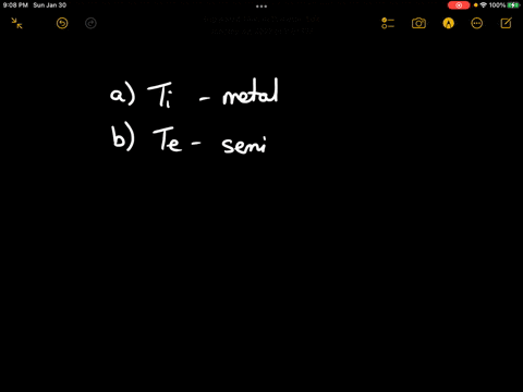 classify-the-following-elements-as-metals-nonmetals-or-semimetals-a-ti-b-te-c-se-d-mathrmsc-e-si
