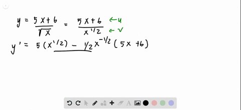 use-the-quotient-rule-to-find-the-derivative-of-the-following-yfrac5-x6sqrtx