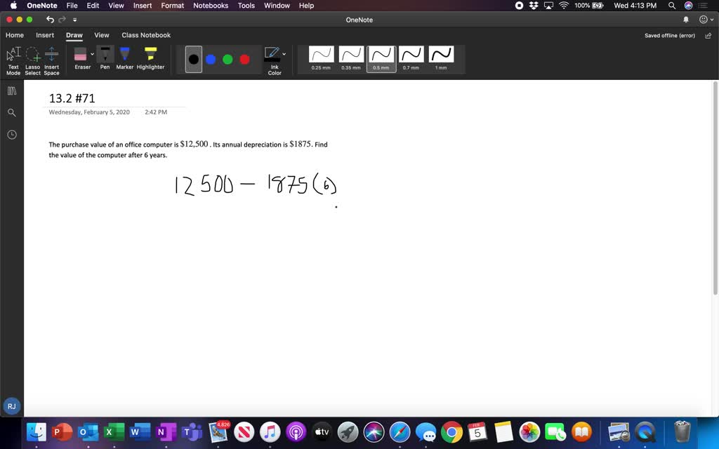 SOLVEDDepreciation The purchase value of an office computer is 12,500 . Its annual depreciation