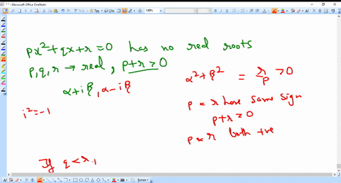 if-p-x2q-xr0-has-no-real-roots-and-p-q-r-are-real-such-that-pr0-then-a-p-qr-leq-0-b-pr-geq-q-c-prq-d