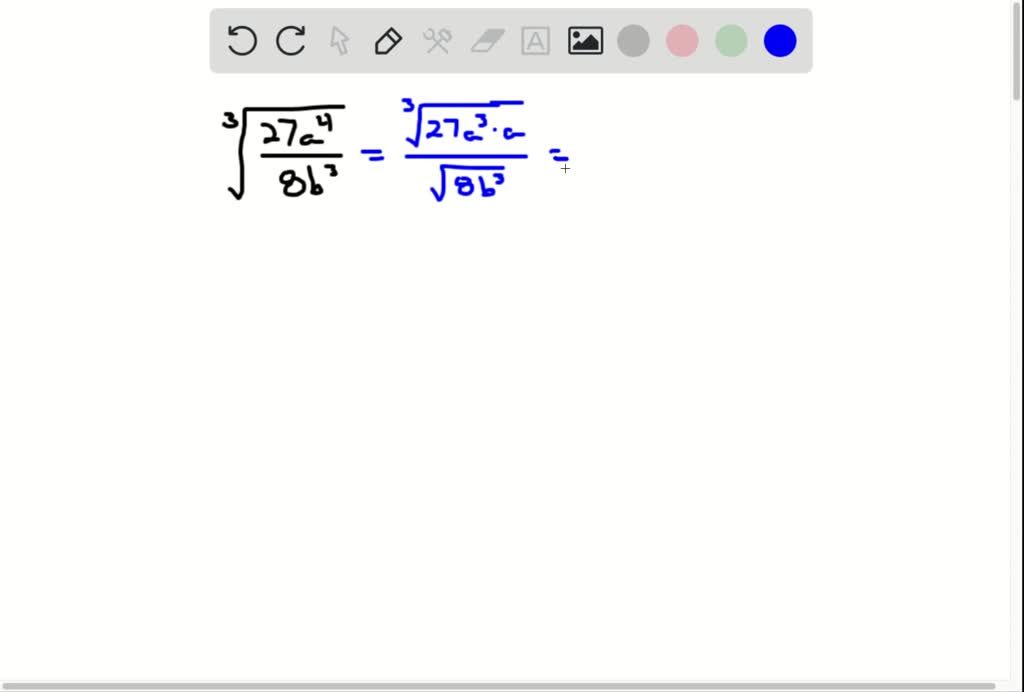 SOLVED:Simplify by taking the roots of the numerator and the ...