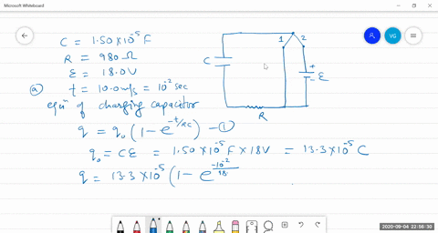 a-capacitor-with-c150-times-10-5-mathrmf-is-connected-as-shown-in-fig-2661-with-a-resistor-with-r980