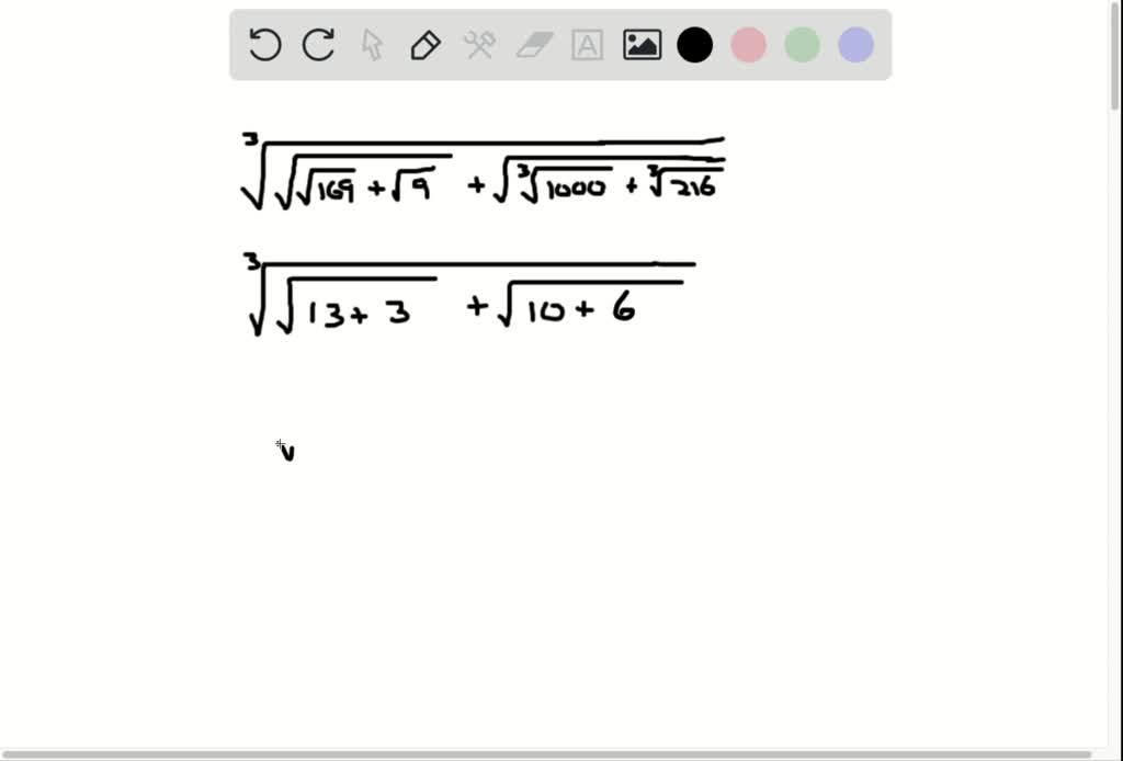 SOLVED:Evaluate each expression. \sqrt[3]{\sqrt{\sqrt{169}+\sqrt{9 ...