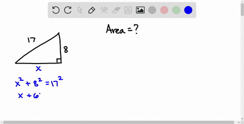 the-hypotenuse-of-a-right-triangle-is-17-and-one-of-the-legs-is-8-what-is-the-area-of-the-triangle