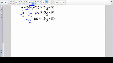 solve-beginarraylll-y-5y5-3-y-10-endarray