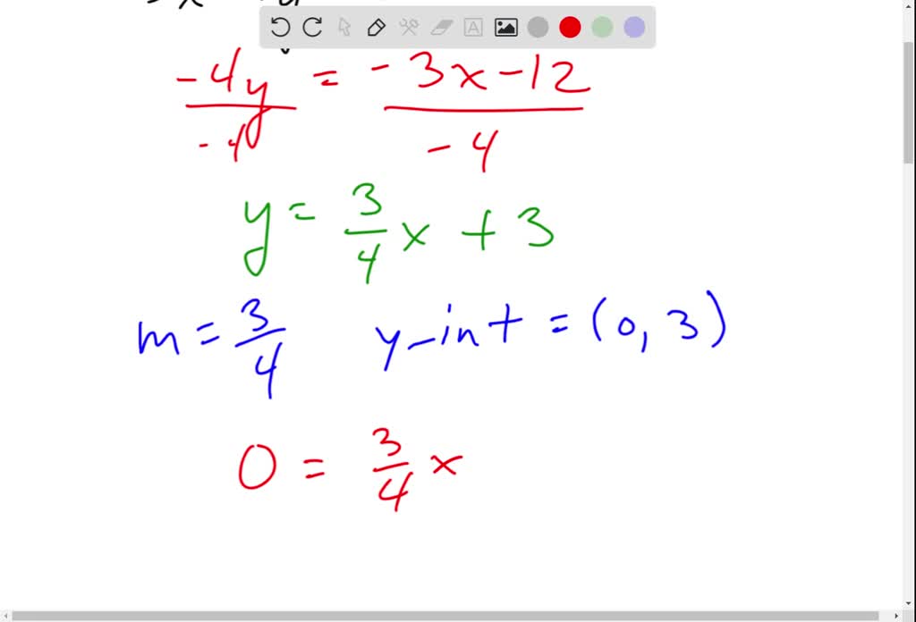 SOLVED:Find the slope and the x - and y -intercepts of the given line ...