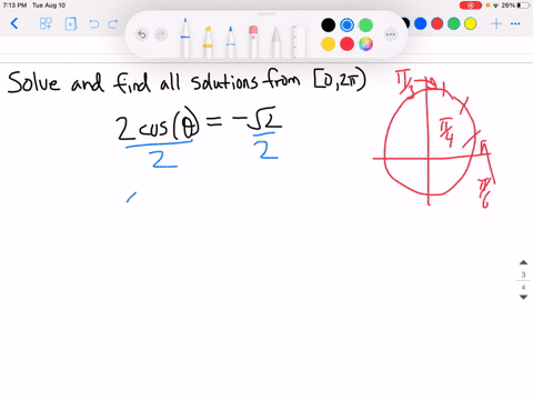 find-all-solutions-on-the-interval-0-leq-theta2-pi-2-cos-theta-sqrt2-4