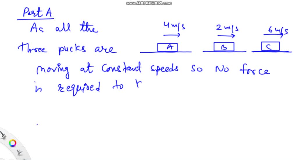 SOLVED:Three Identical Pucks, A, B, And C, Are Sliding Across Ice At ...