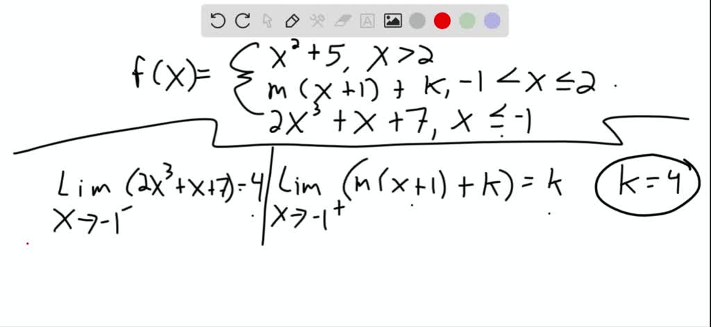 Solved Find Values Of The Constants K And M If Possible That Will Make The Function F