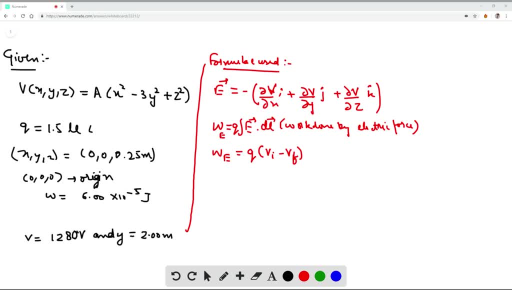 Solved The Electric Potential V In A Region Of Sp