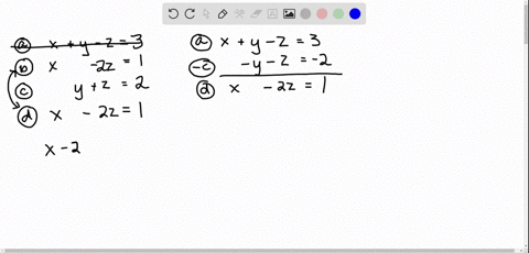 solve-problems-5-26-using-elimination-by-addition-beginarrayrxy-z3-x-2-z1-yz2endarray
