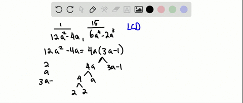 find-the-lcd-of-each-group-of-rational-expressions-frac112-a2-4-a-frac156-a4-2-a3