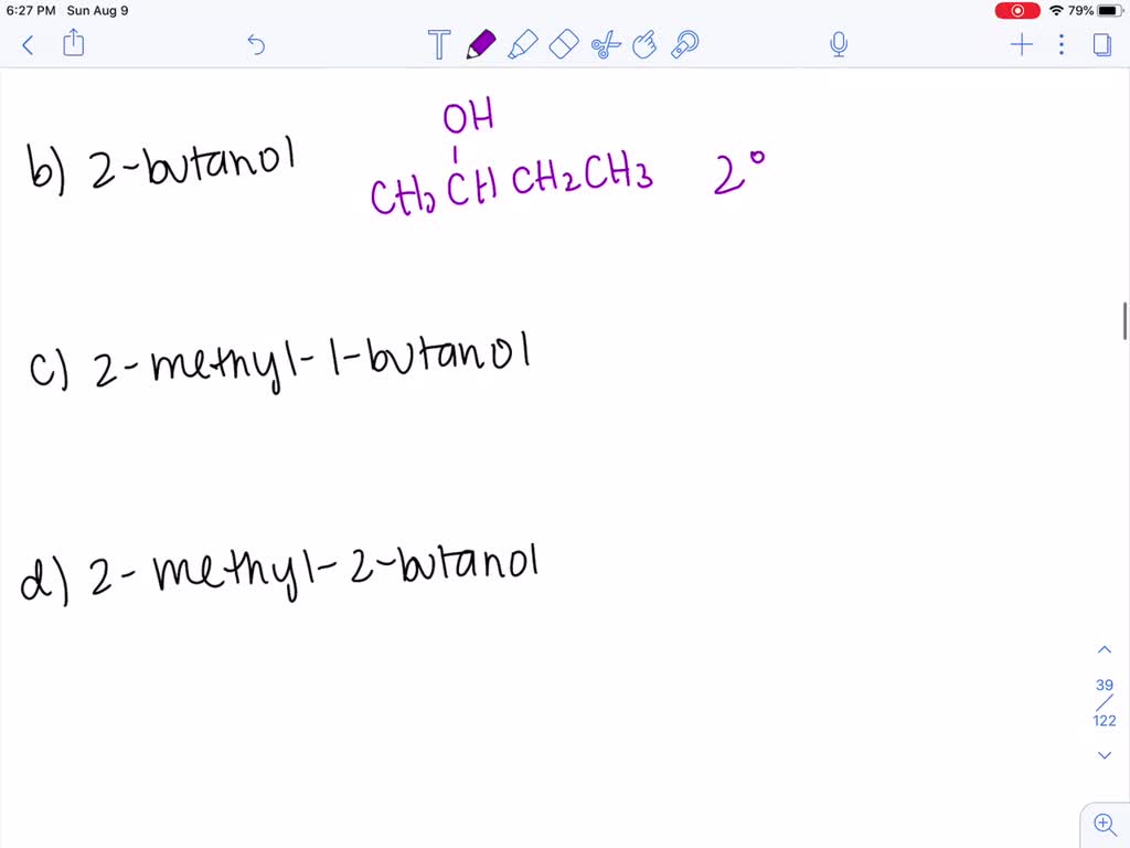 Solved 4 Draw Structural Formulas For Each Of The Following Alcohols Indicate Whether The 9915