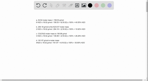 calculate-the-percentage-of-water-in-each-of-the-following-hydrates-a-operatornamesr-c-l_2-cdot-6-ma