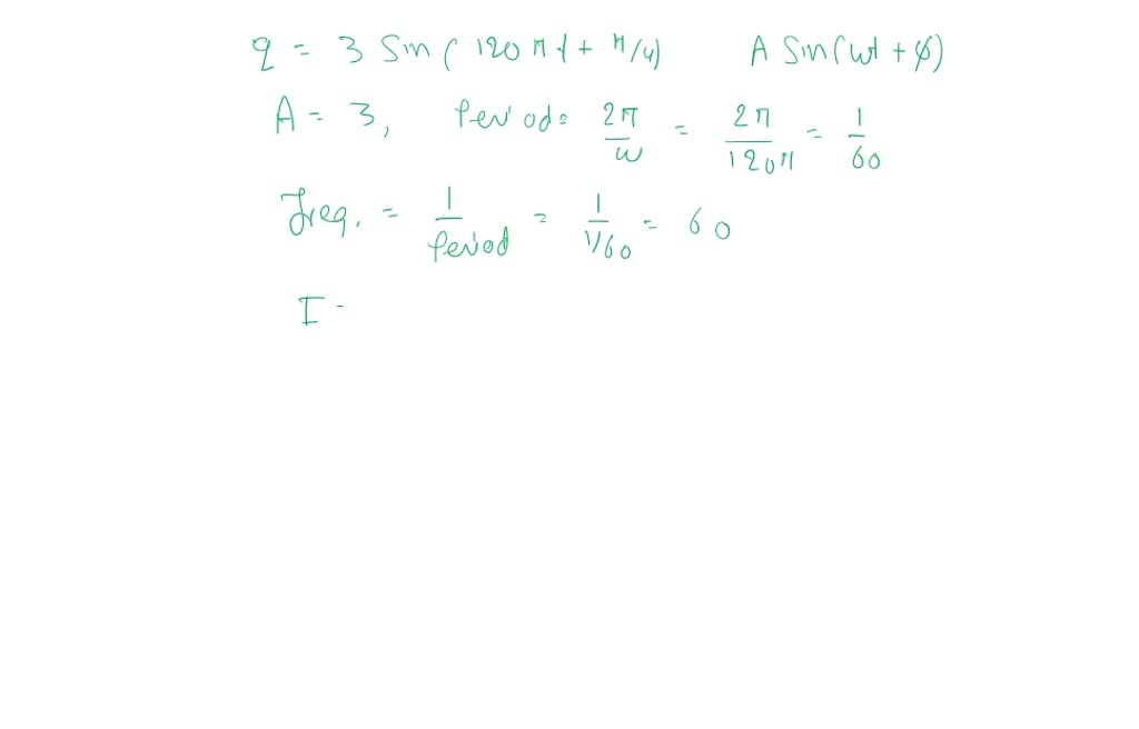 The charge q on a capacitor in a simple a-c circuit varies with time ...