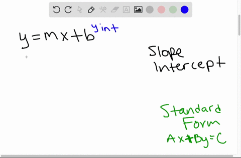 write-an-equation-for-line-described-give-answers-in-standard-form-and-in-slope-intercept-form-if-22