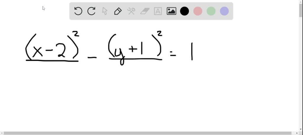 Solved Finding The Equation Of A Shifted Conic Find An Equation For The Conic Section With The