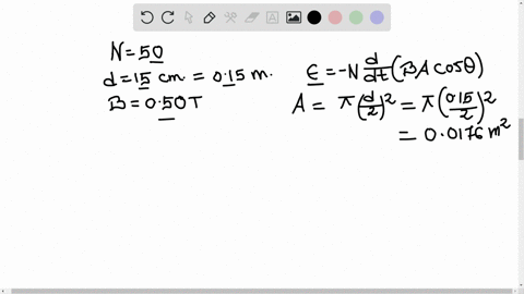 a-50-turn-coil-has-a-diameter-of-15-cm-the-coil-is-placed-in-a-spatially-uniform-magnetic-field-of-m