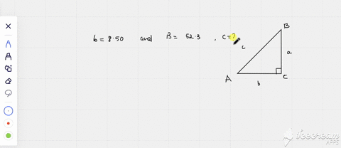find-the-indicated-part-of-the-right-triangle-that-has-the-given-parts-one-leg-is-850-and-the-angle-