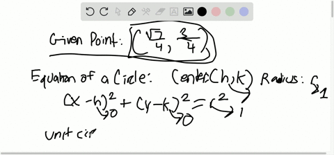 verify-that-leftfracsqrt74-frac34right-is-a-point-on-the-unit-circle-then-state-the-values-of-sin-t-